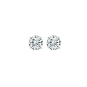 14KT White Gold & Diamond Solitaire Stud Earring -  1/3 ctw