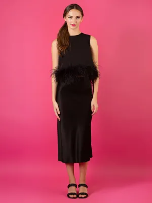 Acetate Slip Skirt with Hidden Elastic Waist Band