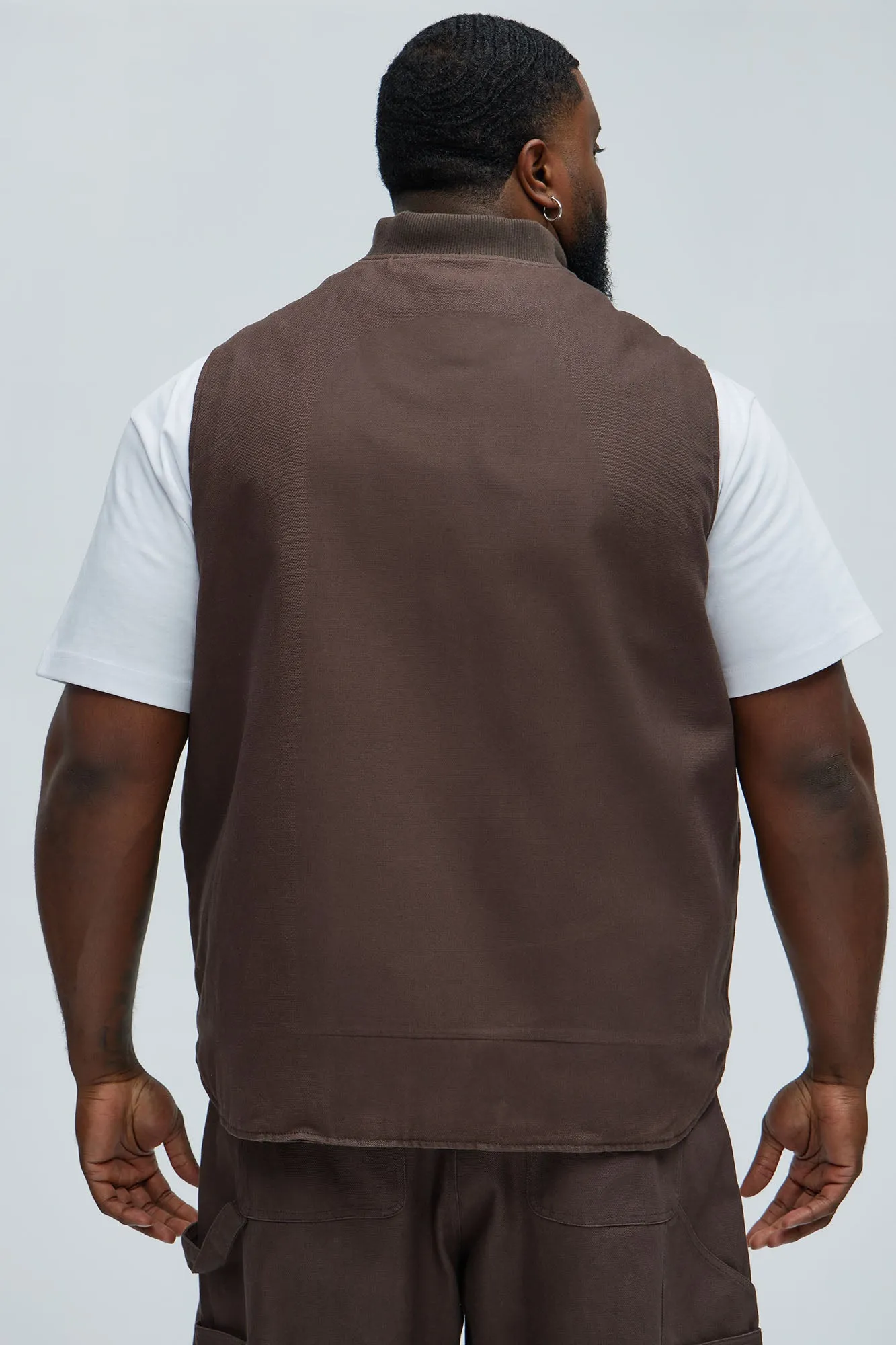 Alexander Utility Canvas Vest - Brown