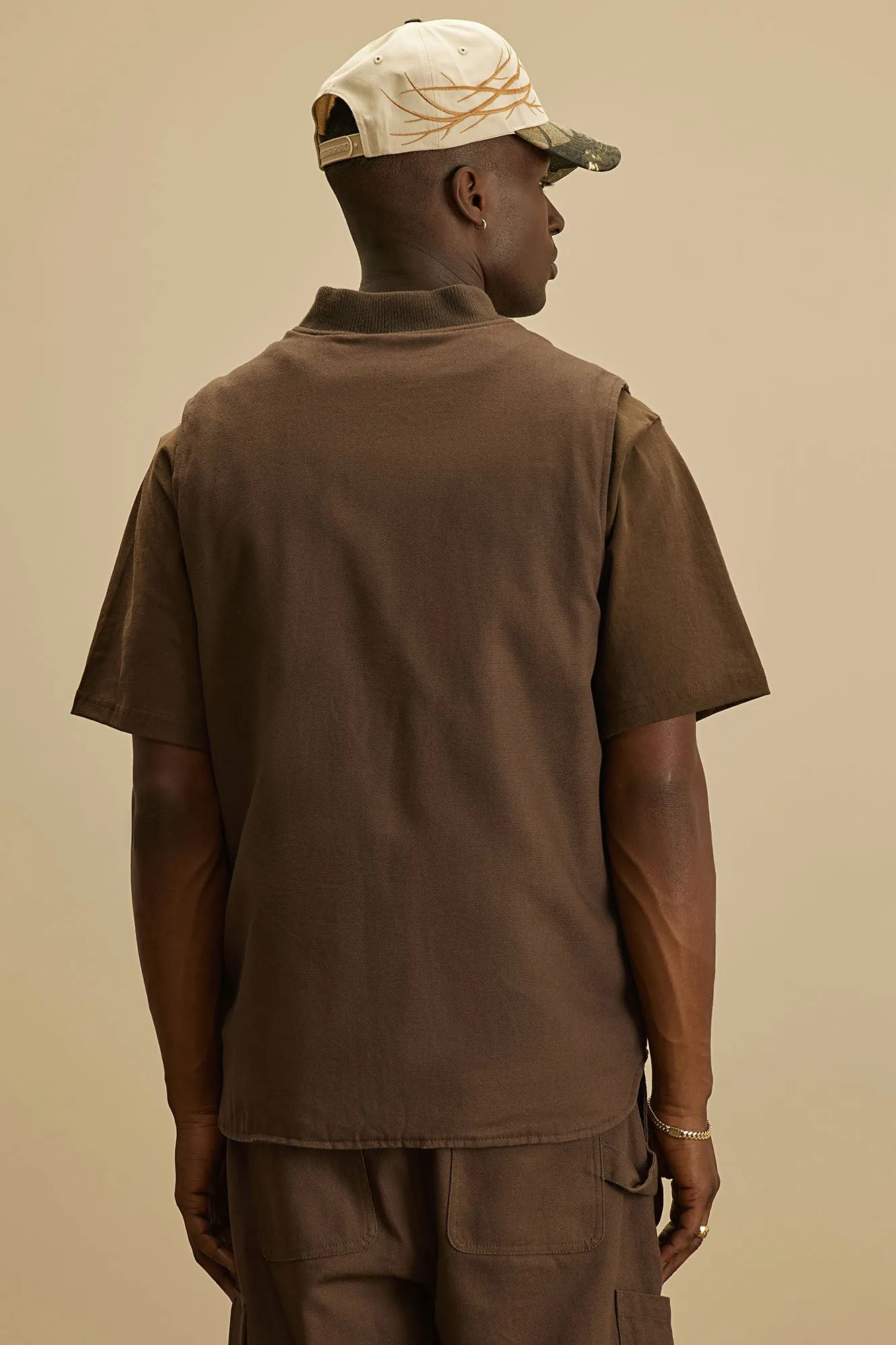 Alexander Utility Canvas Vest - Brown