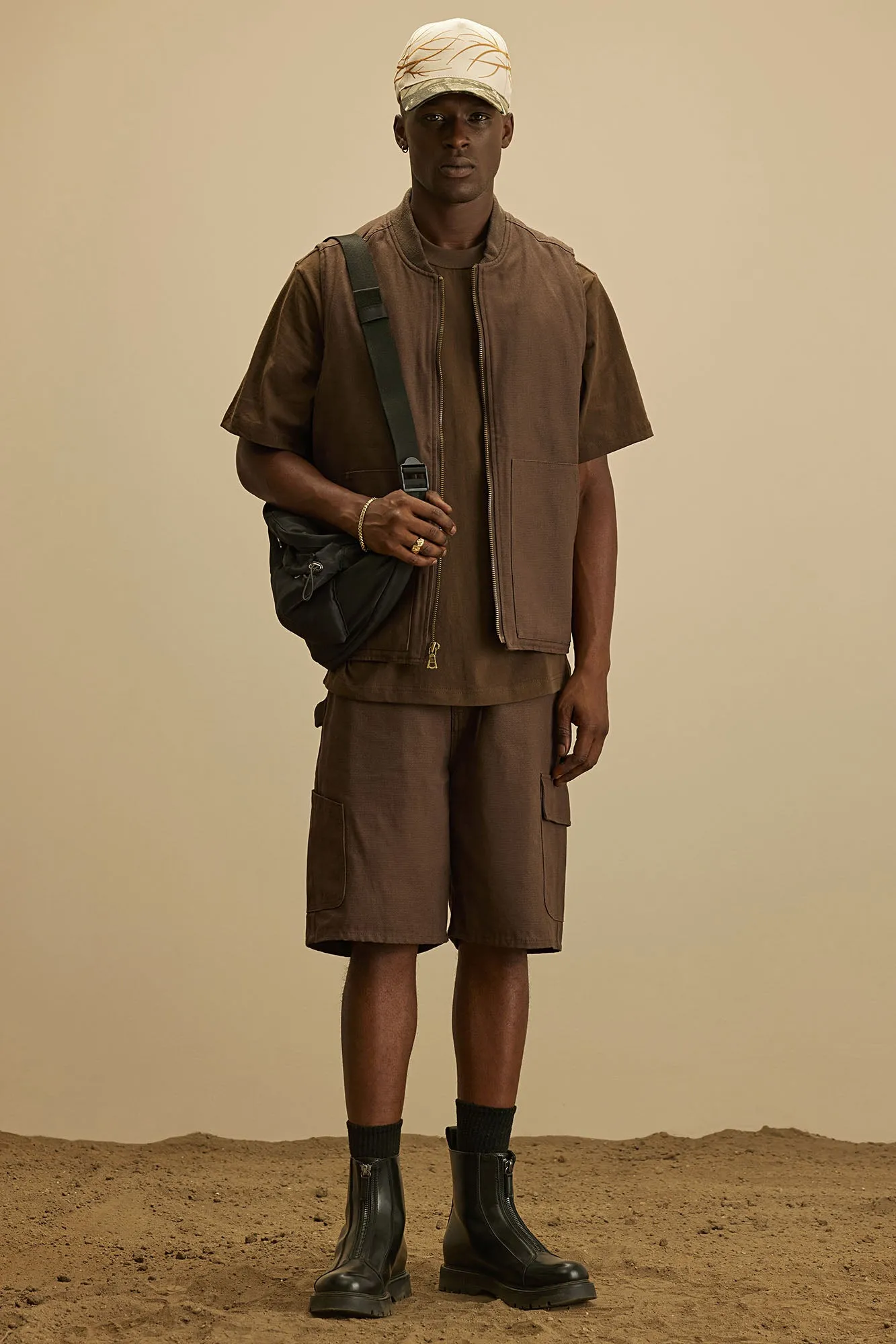 Alexander Utility Canvas Vest - Brown