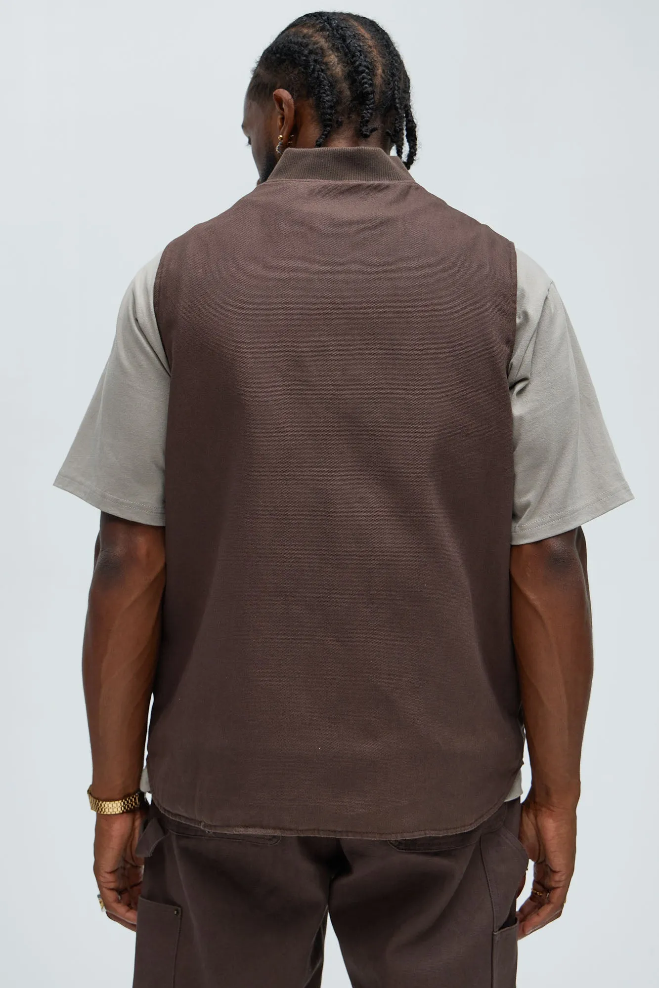 Alexander Utility Canvas Vest - Brown