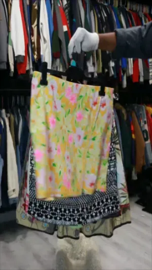 G555 Vintage cotton printed skirt