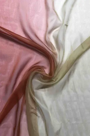 Ginger/Light Gold Ombre Silk Chiffon 2D-1018 Fabric