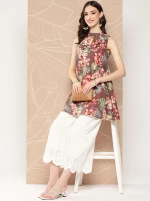 Jashvi Halter Neck Printed Tunic